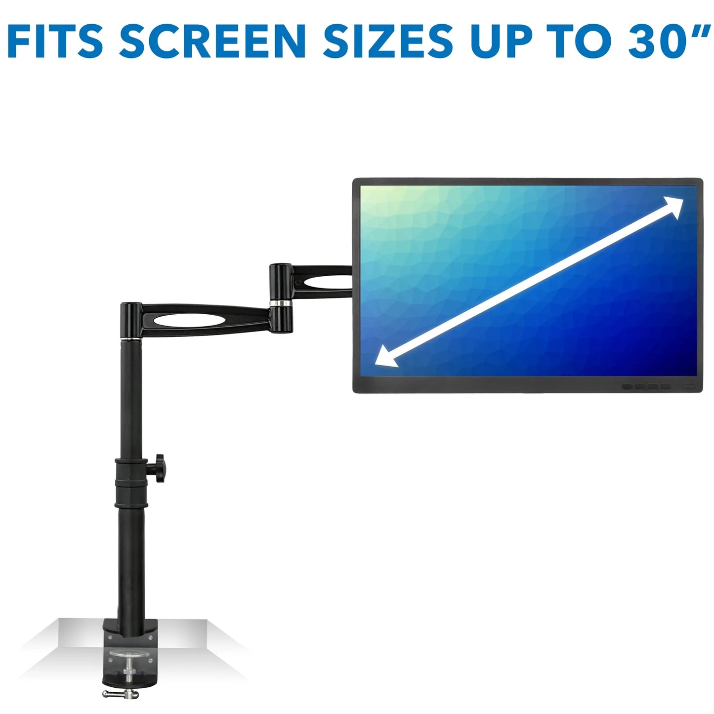 Single Monitor Desk Mount Arm | Full Motion Monitor Mount | Fits 21-30 Inch Screens