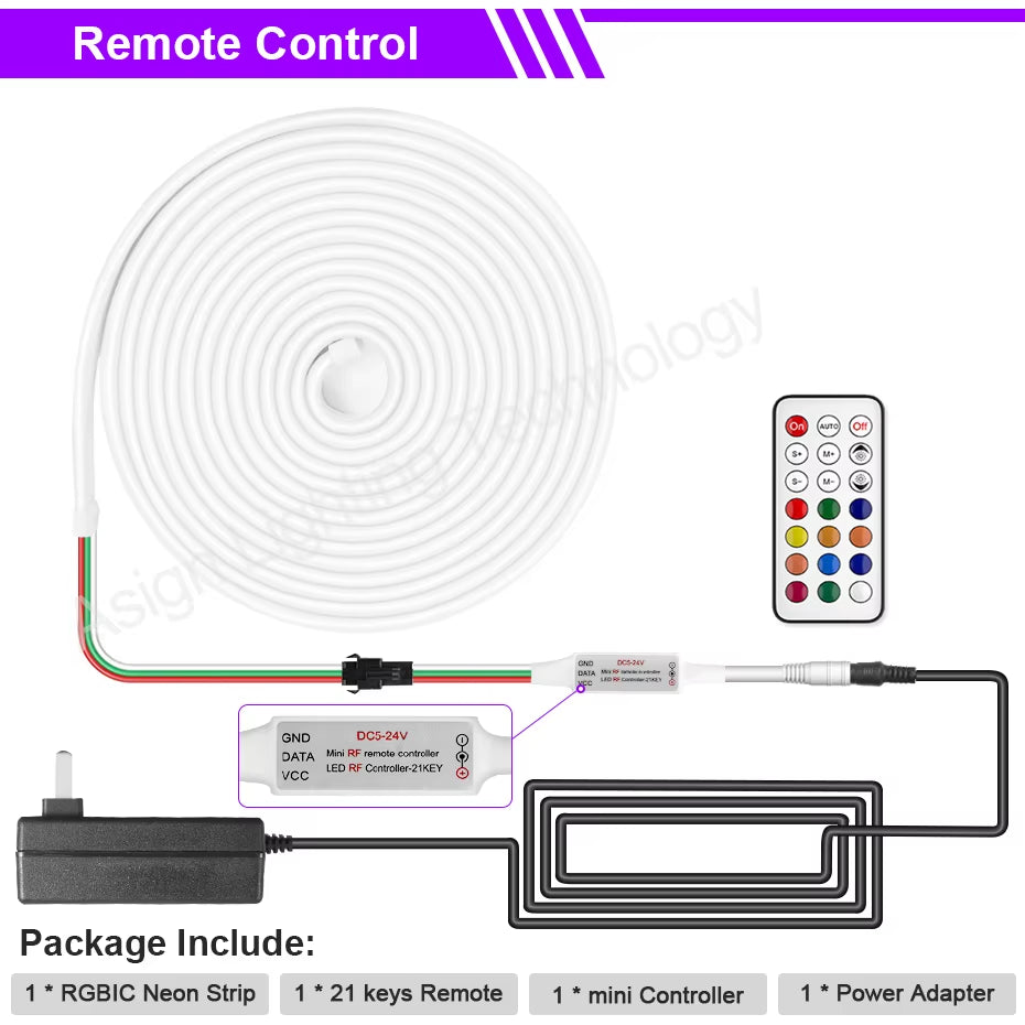 Tuya Smart LED Neon Rope Lights RGBIC DC12V Wifi/Bluetooth/Remote Control RGB Chasing Strip Tape Waterproof Outdoor Lighting