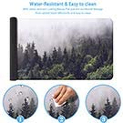 Extended Gaming Mouse Pad, Large Non-Slip Rubber Base Mousepad with Stitched Edges, Waterproof Keyboard Mouse Mat Desk Pad for Work, Game, Office, Home - Forest (Extended X-Large)