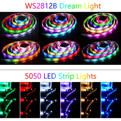 10M 20M LED Strip Lights RGB 5050/RGBIC WS2812B Infrared Bluetooth Ontroller TV Backlight Room Luces Luminous Decorate Fita Lamp